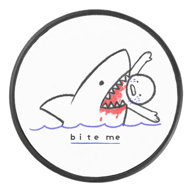 beißen eishockey puck (Vorderseite)