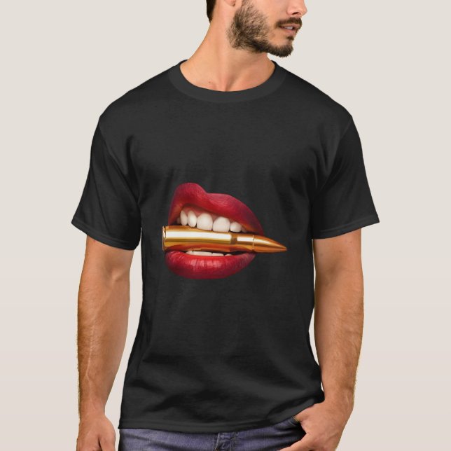 Beißen Sie den Pop der Bullet Lips T-Shirt (Vorderseite)