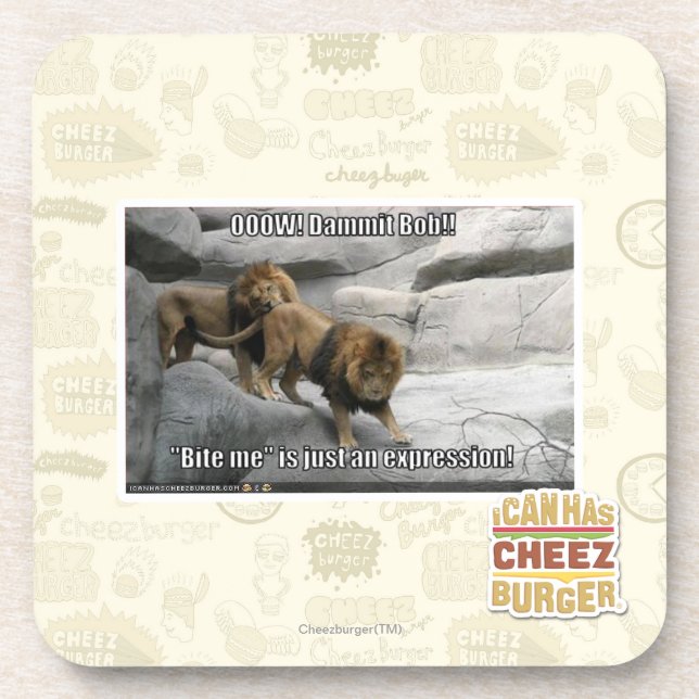 Beißen Sie mich ist gerade ein Ausdruck! Getränkeuntersetzer (Vorderseite)