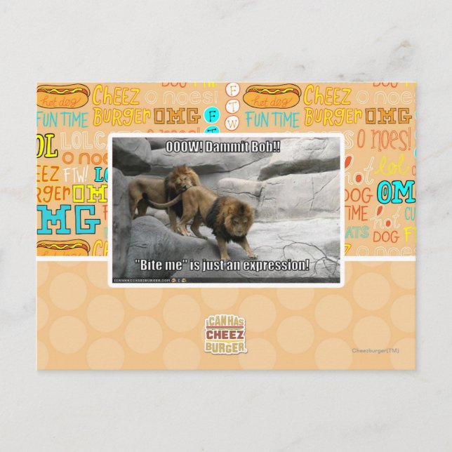 Beißen Sie mich ist gerade ein Ausdruck! Postkarte (Vorderseite)