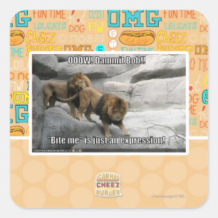 Beißen Sie mich ist gerade ein Ausdruck! Quadratischer Aufkleber