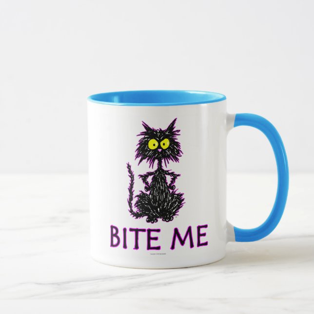 Beißen Sie mich! Katzen-Geschenk-Entwürfe Tasse (Rechts)