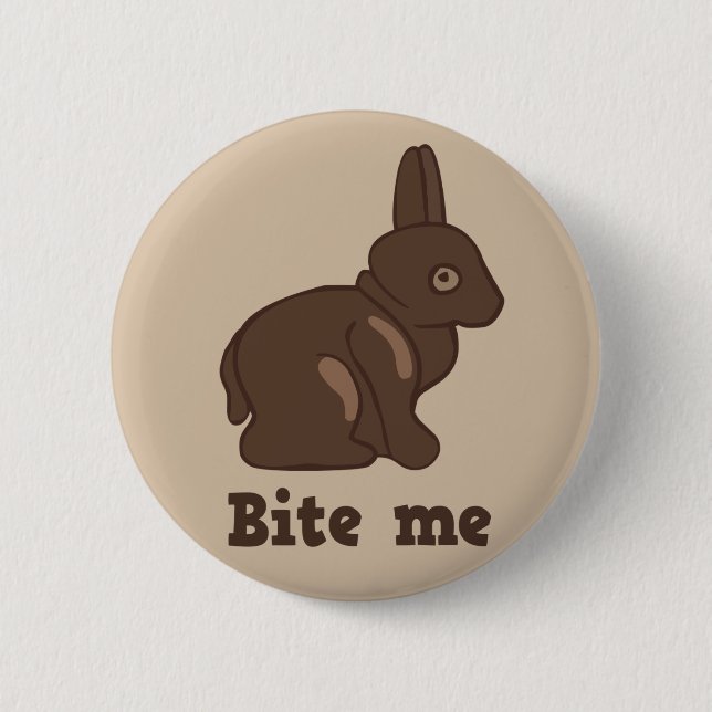 Beißen Sie mich Osterhasenknopf Button (Vorderseite)