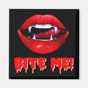 Beißen Sie mich Vampir Halloween Magnet
