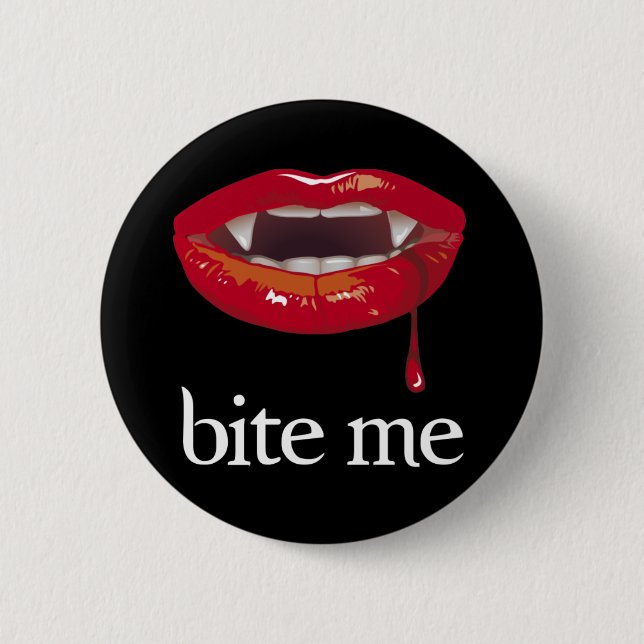 Beißen Sie mich Vampirsknopf Button (Vorderseite)