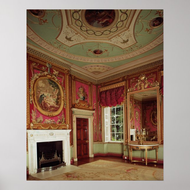 Beistelltisch, Pier-Glas und Kamin von Adam Poster (Vorne)