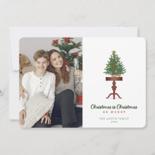 Beistelltisch-Weihnachtsbaum-Foto-Weihnachtskarte Feiertagskarte