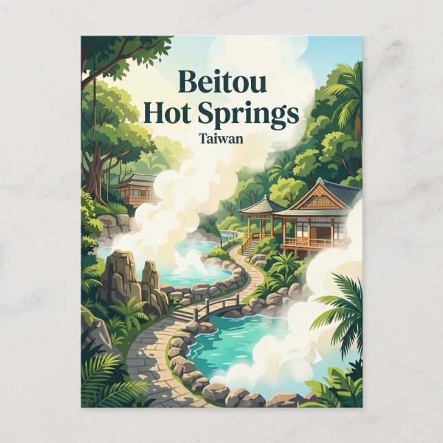 Beitou-Heilquellen Taiwan Postkarte (Vorderseite)