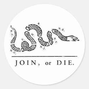 Beitritt oder Die - Libertarian Runder Aufkleber