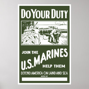 Beitritt zu den US-Marines — WW2 Poster