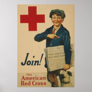 Beitritt zum amerikanischen Roten Kreuz Poster