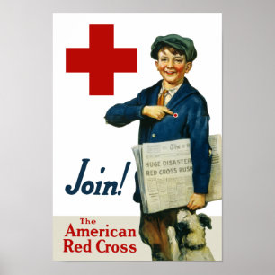Beitritt zum amerikanischen Roten Kreuz Poster