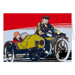 Beiwagen-Motorrad-Vintages Plakat