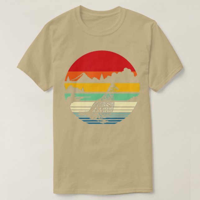 Bejagung von Ruffed Grouse bird- Retro wolkenfreie T-Shirt (Design vorne)