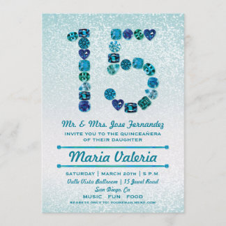 Bejeweled 15. Geburtstag Quinceañera Party Invites Einladung