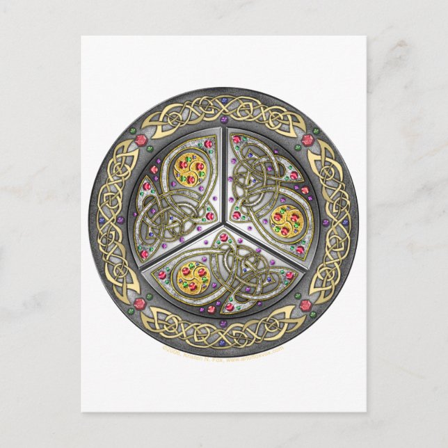 Bejeweled Celtic Shield Postkarte (Vorderseite)