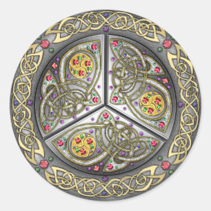 Bejeweled Celtic Shield Runder Aufkleber