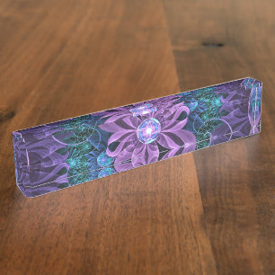 Bejeweled Schmetterlings-Lilie des ultravioletten Namensplakette
