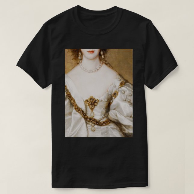 Bejeweled Woman Renaissance Malerei T-Shirt (Design vorne)