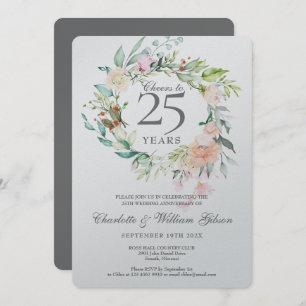 Bejubeln auf 25 Jahre Silver Anniversary Metallic Einladung