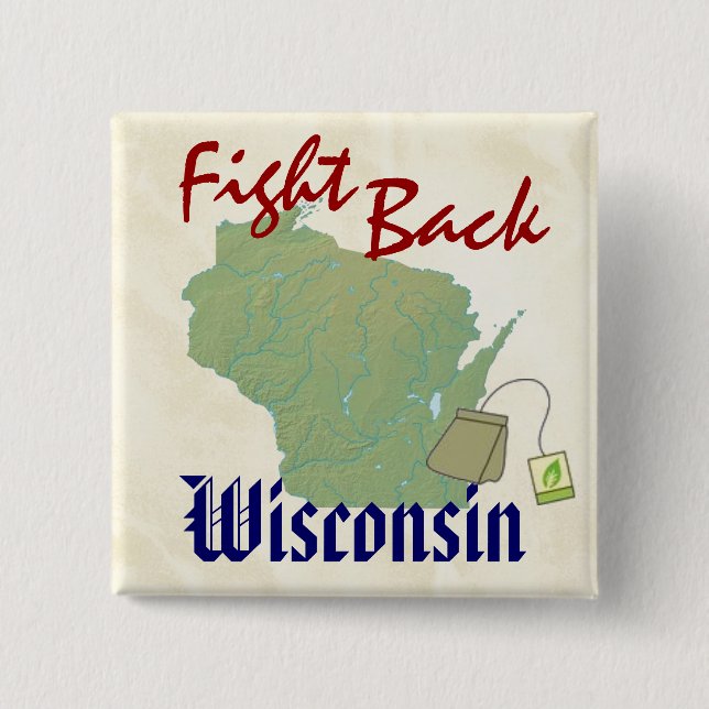 Bekämpfen Sie Wisconsin mit neuem amerikanischem Button (Vorderseite)