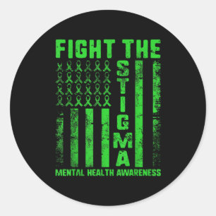 Bekämpfung der Stigma Mental Health Awareness Depr Runder Aufkleber