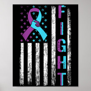 Bekämpfung der Suizidprävention - Amerikanische Fl Poster