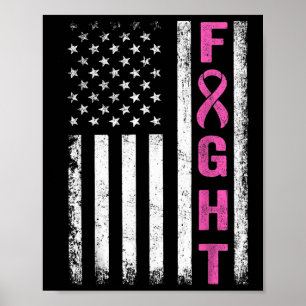 Bekämpfung des Brustkrebs unter amerikanischer Fla Poster