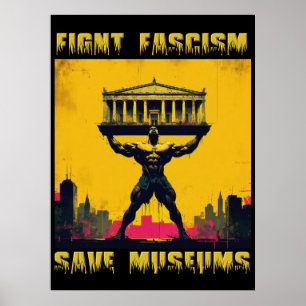 Bekämpfung des Faschismus Rette Museen Poster