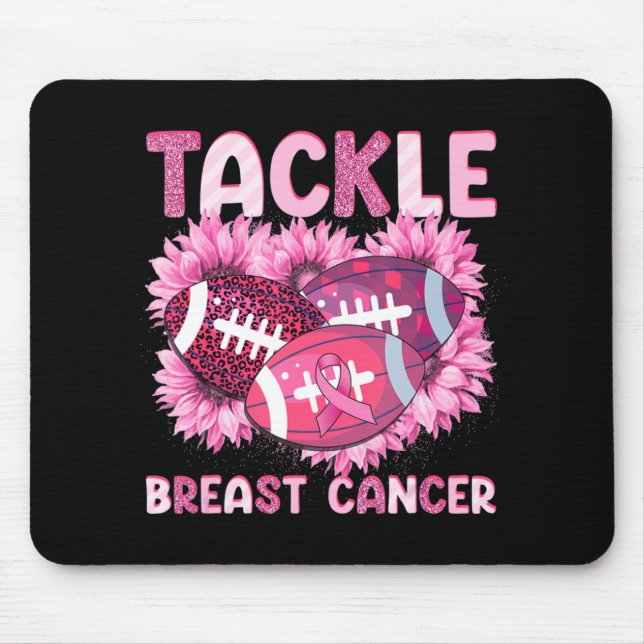 Bekämpfung des Fußball-Krebses Rosa Ribbon Brustkr Mousepad (Vorne)
