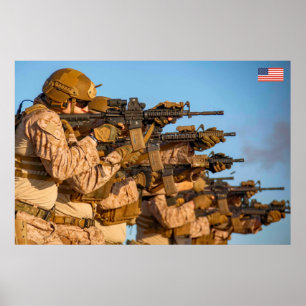 BEKÄMPFUNG DES PERSONALS IN DEN USA POSTER