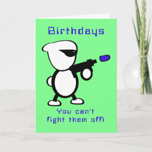Bekämpfung von Alien Geburtstag Karte