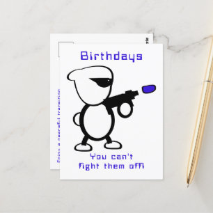 Bekämpfung von Alien Geburtstag Postkarte