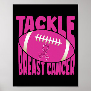 Bekämpfung von Brustkrebs American Football Awaren Poster