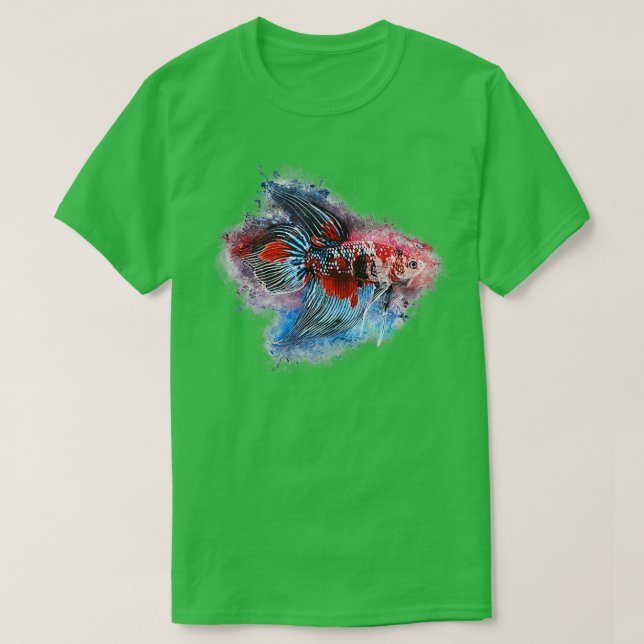 Bekämpfung von Fischmännchen Koi Long Fin T-Shirt (Design vorne)