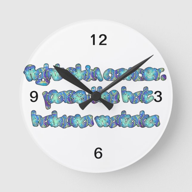 Bekämpfung von Hautkrebs, Übergabe des Hutes, Haku Runde Wanduhr (Vorderseite)