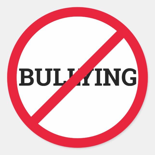 Bekämpfung von Mobbing Runder Aufkleber (Vorderseite)
