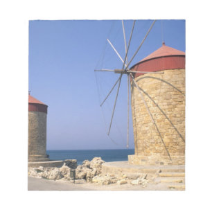 Bekannte alte Windmühlen von Rhodos, Griechenland Notizblock