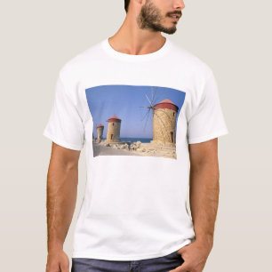Bekannte alte Windmühlen von Rhodos, Griechenland T-Shirt