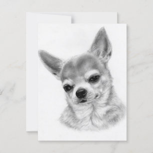 Bekannte Augen - Handgemäldetes Chihuahua-Portrait Postkarte