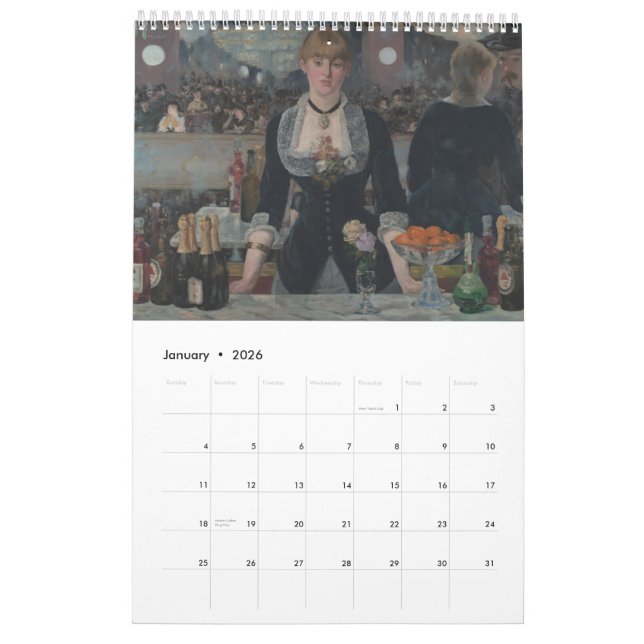 Bekannte Bilder des Impressionisten Kalender (Jan 2026)