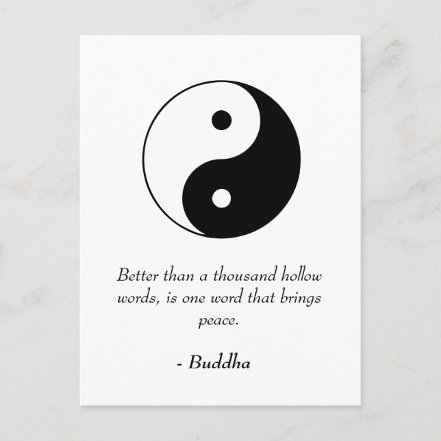 Bekannte Buddha Quotes - Hollow Words und Peace Postkarte (Vorderseite)