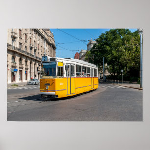 Bekannte Straßenbahn 2 in Budapest, Ungarn Poster