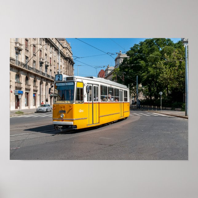 Bekannte Straßenbahn 2 in Budapest, Ungarn Poster (Vorne)