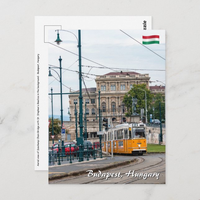 Bekannte Straßenbahn 2 in Budapest, Ungarn Postkarte (Vorne/Hinten)