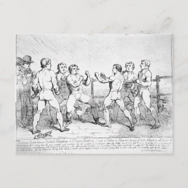 Bekannter Kampf zwischen R.Humphreys und D. Postkarte (Vorderseite)