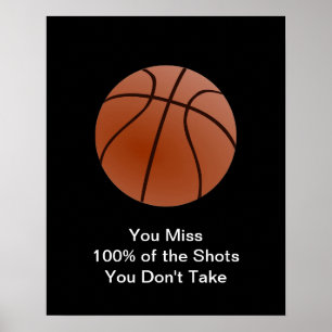 Bekanntes Motivierend Zitat Basketball Poster