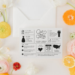 Bekanntgabe der Infografik Save the Date Verlobung