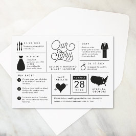 Bekanntgabe der Infografik Save the Date Verlobung