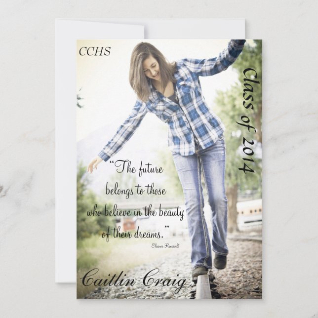 Bekanntgabe des Abschlusses Einladung (Vorderseite)